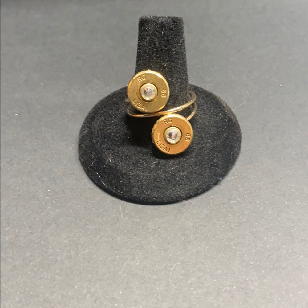 Gold Double Bullet Ring Size 7.5